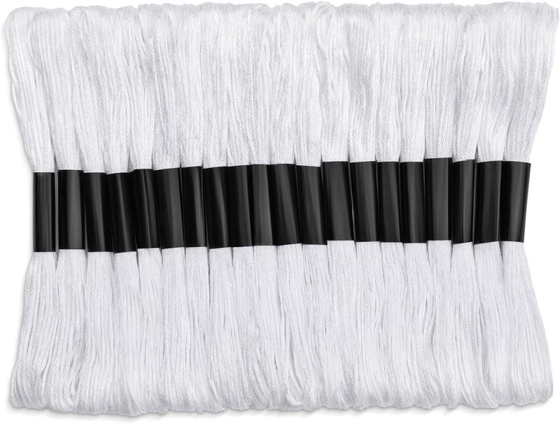Dercuy 20 Skeins Embroidery Floss, White Embroidery Thread, Friendship Bracelet String, Cross Stitch for DIY Making, Embroidery Crafts - Image 1